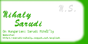 mihaly sarudi business card